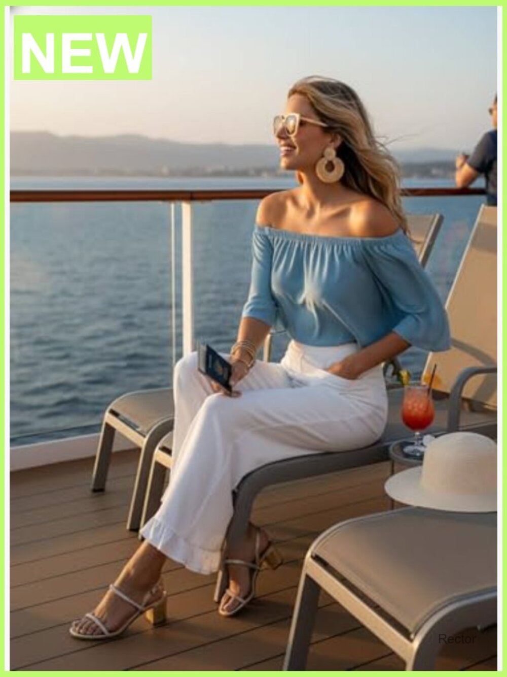 Gingham Straight Leg Cropped Trousers with Pockets - Picture 3 of 6